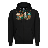 Black indian headdress coffee cups Zipper Hoodie - Jasminsmagicworld