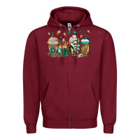 Burgundy indian headdress coffee cups Zipper Hoodie - Jasminsmagicworld