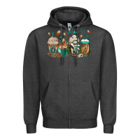 Charcoal Heather indian headdress coffee cups Zipper Hoodie - Jasminsmagicworld