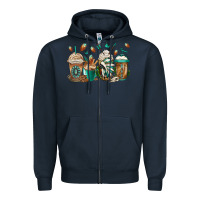 Navy indian headdress coffee cups Zipper Hoodie - Jasminsmagicworld