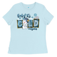 Baby Blue Baby It's Cold Outside Ladies Tee - FaDigitalArtStudio