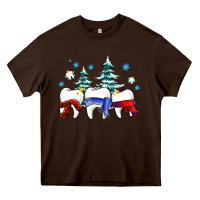 Chocolate Brown dental christmas tree teeth and winter ado Heavy Core Tee - OliviaCreatesArt