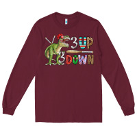 Burgundy 3 up 3 down rex Long Sleeve Tee - CowhideDigitalArt