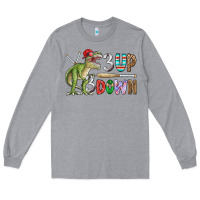 Heather Grey 3 up 3 down rex Long Sleeve Tee - CowhideDigitalArt
