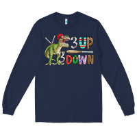 Navy 3 up 3 down rex Long Sleeve Tee - CowhideDigitalArt