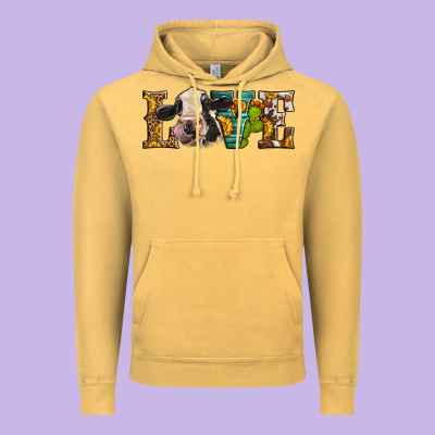 Western Love Holstein Cow Vintage Hoodie Designed By Lillyallendesigns