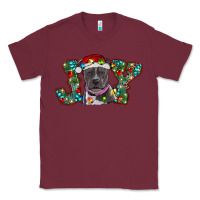 Burgundy christmas joy pitbull Classic Tee - RanaPortraitStore