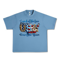 Pebble Blue land of the free home of the brave american flag background Urban Heavy Tee - Jasminsmagicworld