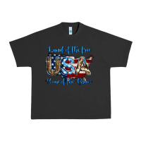 Pigment Black land of the free home of the brave american flag background Urban Heavy Tee - Jasminsmagicworld