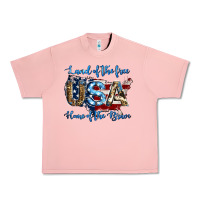 Salmon land of the free home of the brave american flag background Urban Heavy Tee - Jasminsmagicworld