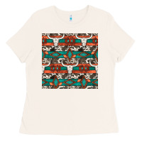 Bone native american aztec seamless pattern 3 Ladies Tee - BundleAndBundleShop