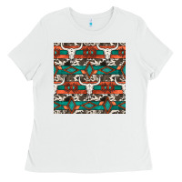 White native american aztec seamless pattern 3 Ladies Tee - BundleAndBundleShop