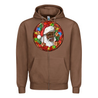 Chestnut Black Santa Christmas Zipper Hoodie - RanaPortraitStore