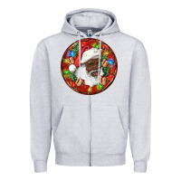 Heather Grey Black Santa Christmas Zipper Hoodie - RanaPortraitStore