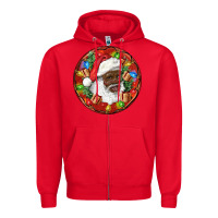 Red Black Santa Christmas Zipper Hoodie - RanaPortraitStore