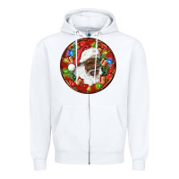 White Black Santa Christmas Zipper Hoodie - RanaPortraitStore