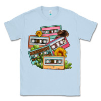 Dusty Blue 90s country caassette tapes Classic Tee - OliviaCreatesArt