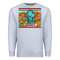 Heather Grey fall thankfull cross Premium Sweatshirt - Jasminsmagicworld