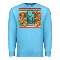 Ocean Blue fall thankfull cross Premium Sweatshirt - Jasminsmagicworld