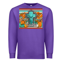 Purple fall thankfull cross Premium Sweatshirt - Jasminsmagicworld