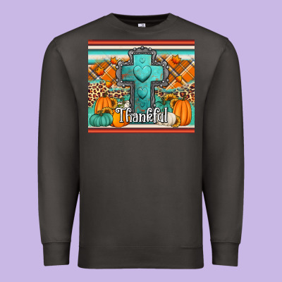 Fall Thankfull Cross Premium Sweatshirt Designed By Jasminsmagicworld