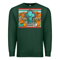 Sports Green fall thankfull cross Premium Sweatshirt - Jasminsmagicworld