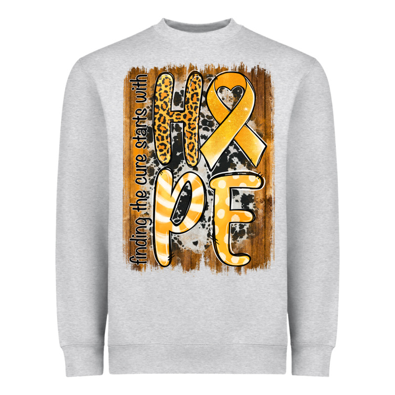 Finding The Cure Starts With Hope Childhood Cancer Awareness  With Bac Heavyweight Sweatshirt by Jasminsmagicworld | Teevron