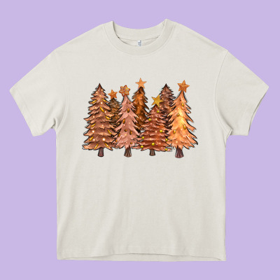 Melanin Christmas Trees With Lights Heavy Core Tee Designed By Fadigitalartstudio