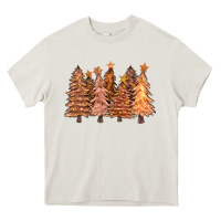 Cream melanin christmas trees with lights Heavy Core Tee - FaDigitalArtStudio