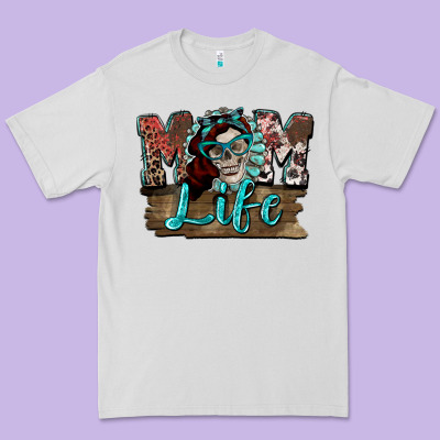 Mom Life Skull Mother's Day Premium Tee Designed By Fadigitalartstudio