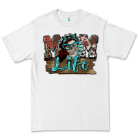 White Mom life skull Mother's Day Premium Tee - FaDigitalArtStudio