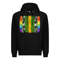 Black st patricks day rainbow brushstroke Premium Hoodie - Artiststas