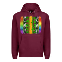 Burgundy st patricks day rainbow brushstroke Premium Hoodie - Artiststas