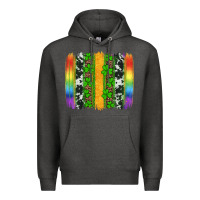 Charcoal Heather st patricks day rainbow brushstroke Premium Hoodie - Artiststas