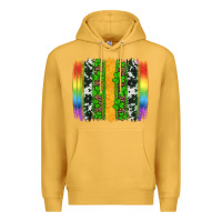 Mustard st patricks day rainbow brushstroke Premium Hoodie - Artiststas
