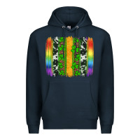 Navy st patricks day rainbow brushstroke Premium Hoodie - Artiststas