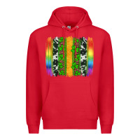 Red st patricks day rainbow brushstroke Premium Hoodie - Artiststas
