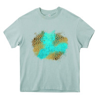 Arona turquoise leopard patch Heavy Core Tee - Jasminsmagicworld