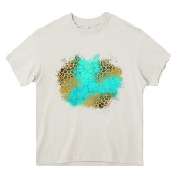 Cream turquoise leopard patch Heavy Core Tee - Jasminsmagicworld