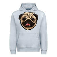 Heather Grey pug Urban Hoodie - Jasminsmagicworld