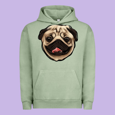 Pug Urban Hoodie Designed By Jasminsmagicworld