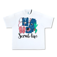 White Scrub Life Nurse Urban Heavy Tee - LillyAllenDesigns