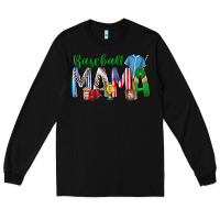 Black baseball mama Long Sleeve Tee - CowhideDigitalArt