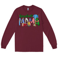 Burgundy baseball mama Long Sleeve Tee - CowhideDigitalArt