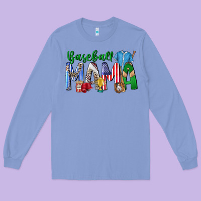 Baseball Mama Long Sleeve Tee Designed By Cowhidedigitalart