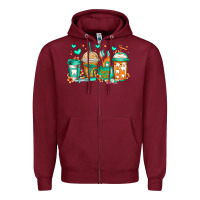 Burgundy dental life coffee cups Zipper Hoodie - Jasminsmagicworld