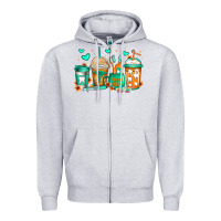 Heather Grey dental life coffee cups Zipper Hoodie - Jasminsmagicworld