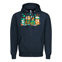 Navy dental life coffee cups Zipper Hoodie - Jasminsmagicworld