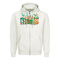 Oatmeal Heather dental life coffee cups Zipper Hoodie - Jasminsmagicworld
