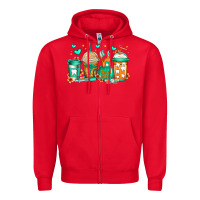 Red dental life coffee cups Zipper Hoodie - Jasminsmagicworld